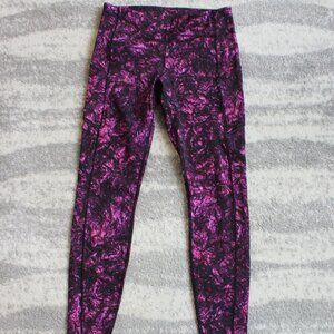 Lululemon pink and black tights